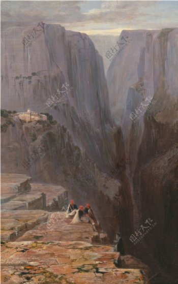 油画峡谷图片