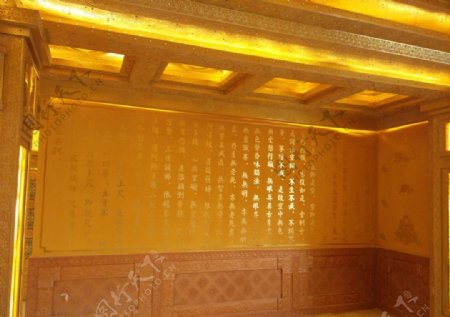 禅修会所工艺墙实景图片
