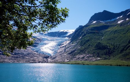 冰山雪湖图片