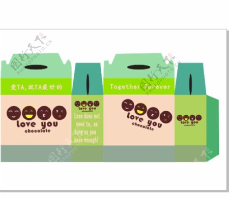 绿色的巧克力包装盒子图片