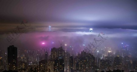 香港中环云海图片