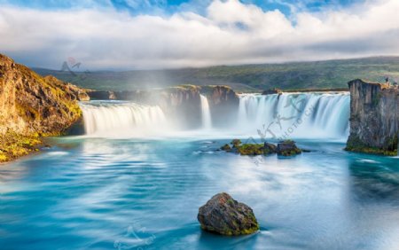 冰岛冰岛瀑布瀑布风景图片