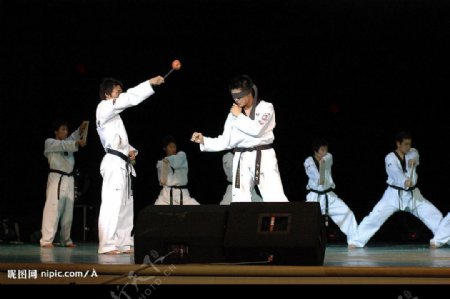 韩国跆拳道对打运动图片