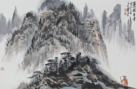 深山藏古寺图片