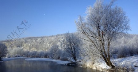 根河市冬天风景图片