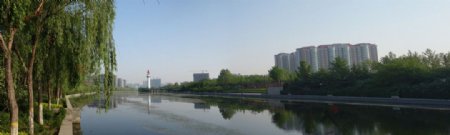 潍坊市虞河景观全景图片