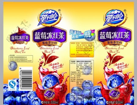 蓝莓茶饮料包装设计图片