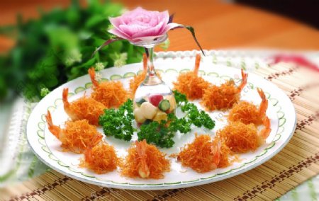 海鲜金丝大虾图片