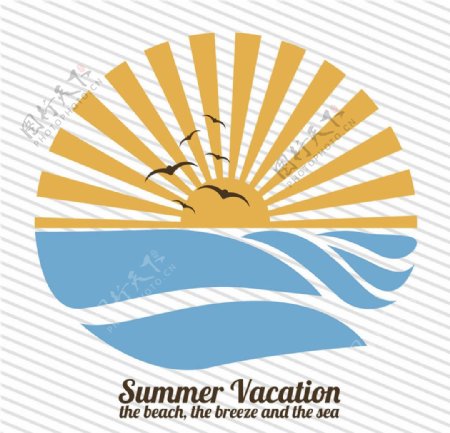 夏季旅游图标图片