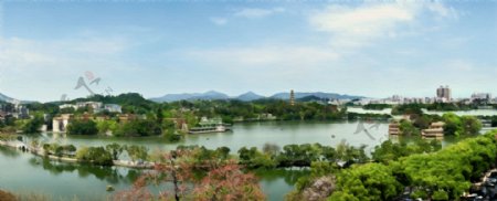 惠州西湖油画效果图片
