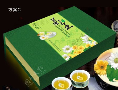 菊花茶包装平面图图片