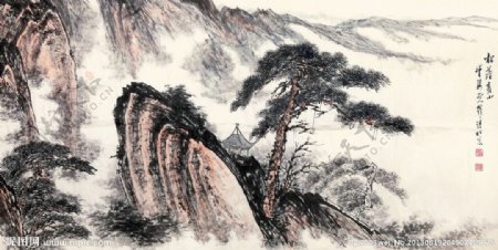 美术中国画山水画图片