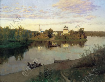 列维坦油画风景图片