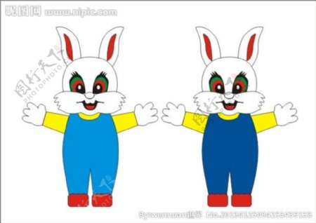 兔子卡通失量图图片