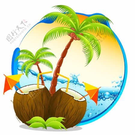 椰子树的图标图片