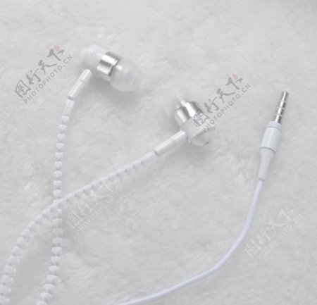 拉链耳机耳机白色摄影J图片