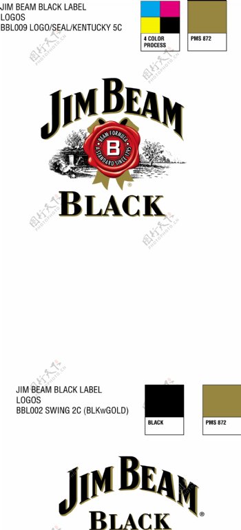 JimBeamBlack黑占边波本威士忌标志图片
