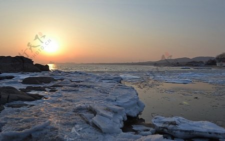 北戴河的夕阳图片