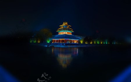 北京故宫角楼夜景图片