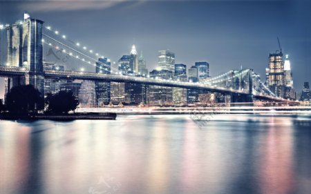 布鲁克林大桥高清摄影图片