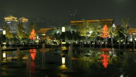 中国夜景水舞景观图片