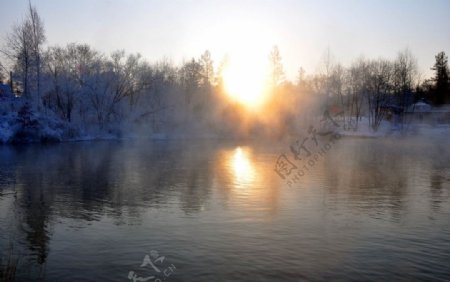 冬日朝阳图片