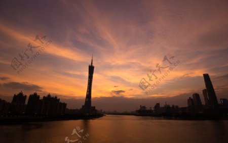 广州塔黄昏美景图片