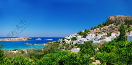 希腊爱琴海建筑摄影图片