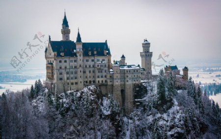 德国古堡城堡山顶建筑图片
