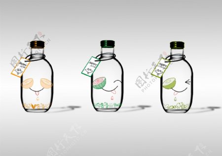 果汁瓶子包装设计图片