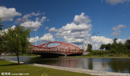 天水河上的桥图片