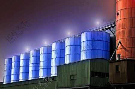 化工厂夜景图片