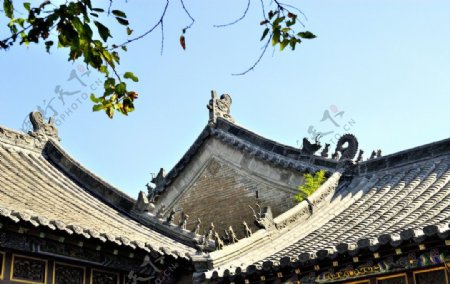 中式房屋屋脊图片