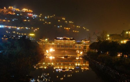 西江苗寨夜景图片