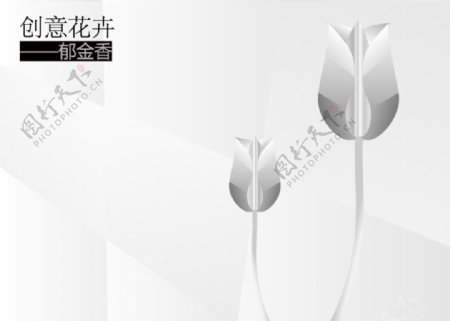 创意黑白花卉素材图片