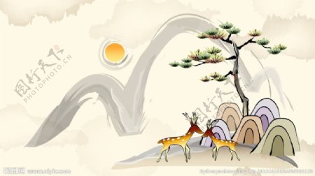 中国风墨染艺术设计壁纸图片