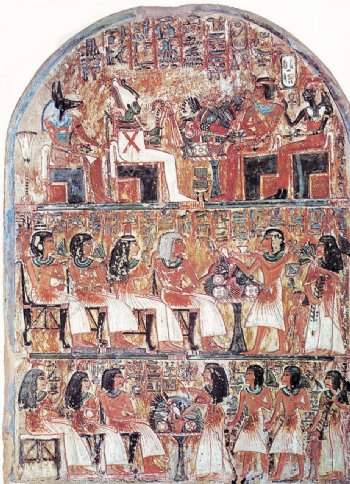 古埃及法老聚会壁画图片