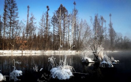 长白山魔界冬天风景图片