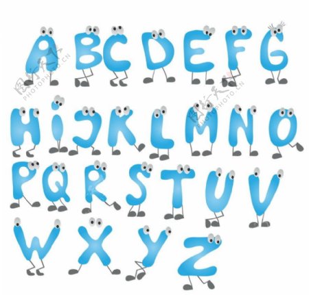 英文字母小人图片