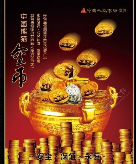 中国熊猫金币图片