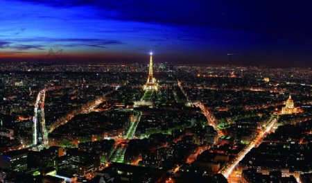 法国城市夜景图片