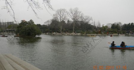 常州红梅公园泛舟图片