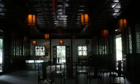 古色古香的江南书香建筑内景图片
