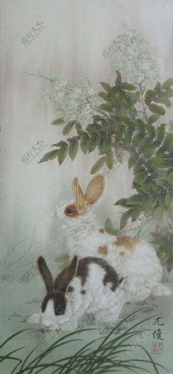 兔年画兔已售图片