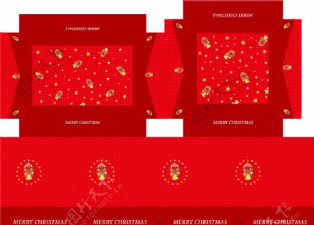 圣诞礼品盒2款红底图片