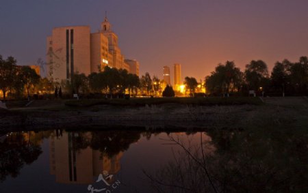 哈尔滨商业大学主楼夜景图片