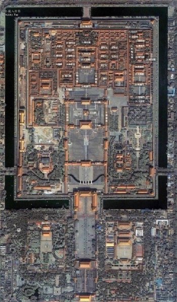 紫禁城卫星图图片