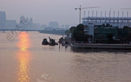 广州珠江霞光图片