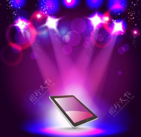 动感炫彩光线平板电脑图片