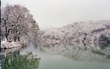 湖光雪色图片